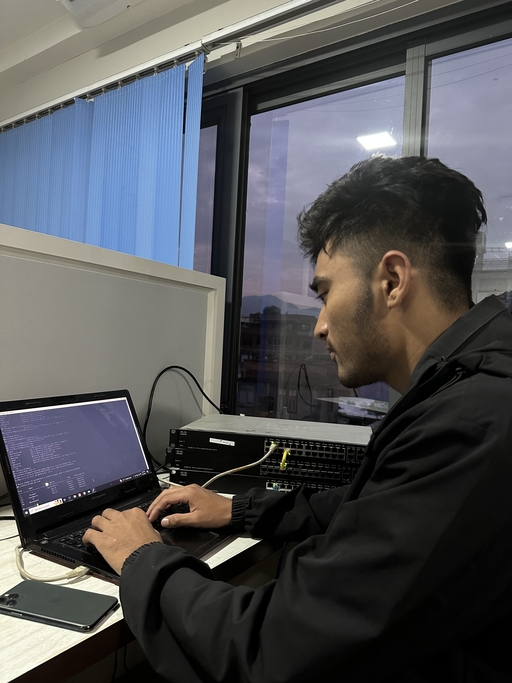 Me configuring the switch